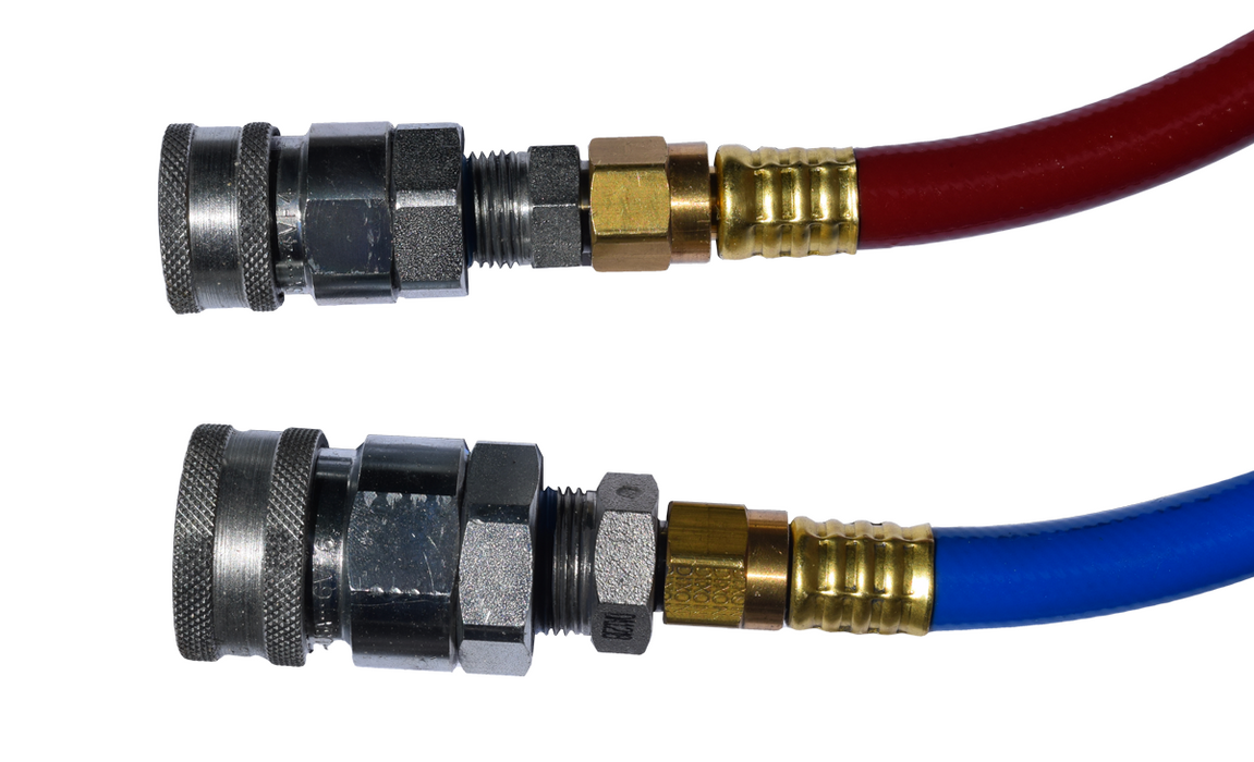 Two Part Supply Hose FJIC Fitting at Outlet & Quick Connect Coupler at Inlet